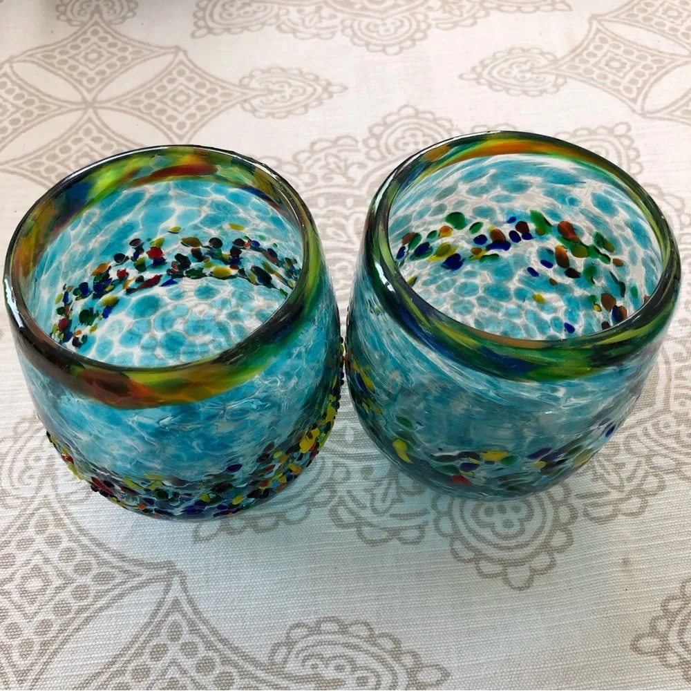 BAMBECO CONFETTI 2 RECYCLED STEMLESS WINE GLASES